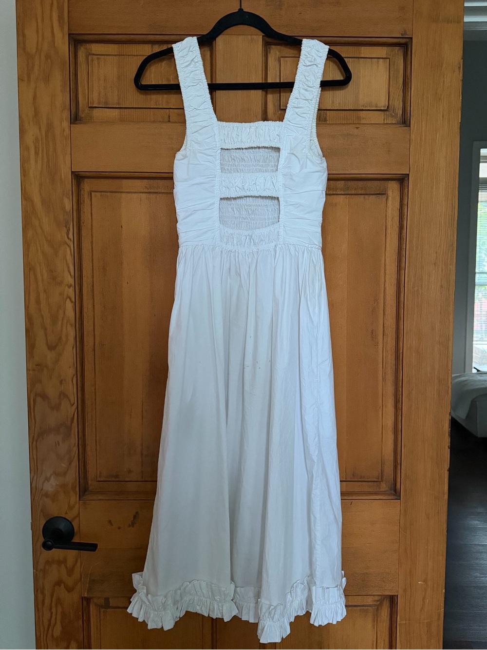 GANNI Cotton Midi Open Back Dress Size 0